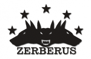 Logo der Zerberus-Software | Drei Hundeköpfe, von einem Europa-Sternenkranz gekrönt